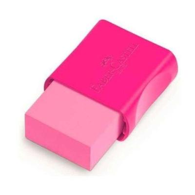 Borracha Faber-Castell FC Max Neon Rosa Livre de PVC com Apagamento Suave e sem Manchas Rosa