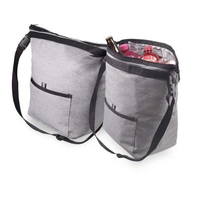 Bolsa Térmica Practical Life 10L em Poliéster com Bolso Frontal e Alça Ajustável Cinza