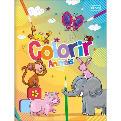 Álbum de Colorir Animais 8 Folhas com Papel de Alta Qualidade para Lápis de Cor Tilibra