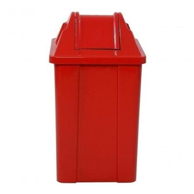 Cesto de Lixo Quadrado Q25 25L Polipropileno com Tampa vai-vem e Ganchos Plásticos