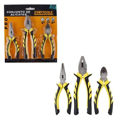 Conjunto de Alicates Conjunto de 3 Alicates Universal Bico e Corte para Serviços Elétricos Startools