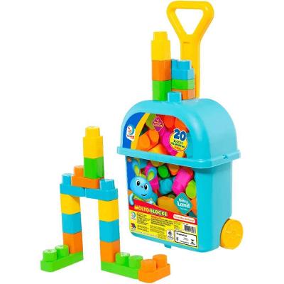 Blocos de Montar Baby Land 20 Peças com Peças Grandes e Encaixe Fácil Azul Cardoso Toys