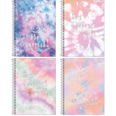 Caderno Espiral Capa Dura 1 Matéria Tilibra Good Vibes 80 Folhas Pautadas Formato 200X275MM