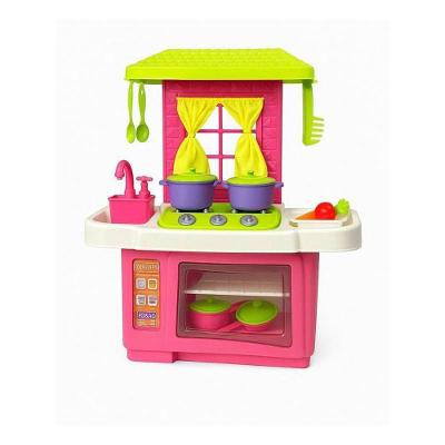 Cozinha Infantil Forno Pia Fogão com Porta Panelas Talheres com Bocas Giratórias Lua de Cristal