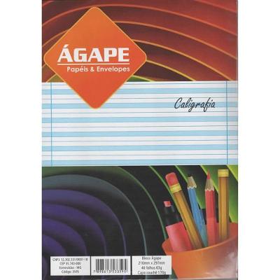Bloco de Caligrafia Ágape 3595 Papel 63G-M2 A4 40 Folhas Branco