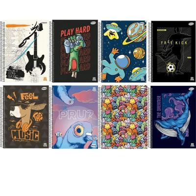 Caderno Espiral Capa Dura São Domingos Animativa Masculino 96 Folhas Pautadas Formato 200X275MM