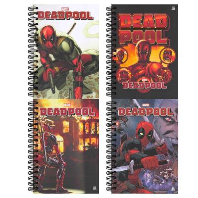 Caderno Espiral Capa Dura Universitário São Domingos Deadpool Animativa 10x1 160 Folhas Pautadas