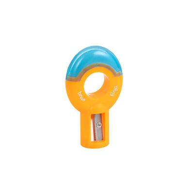Apontador com Borracha BRW Double Rings com Dupla Abertura 1 Unidade Laranja