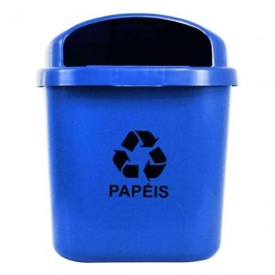 Cesto para Coleta Seletiva ST3 40L Individual com Fechadura e Apagador de Cigarros Multicor Higipack