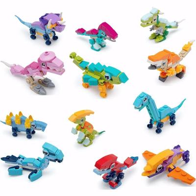 Blocos de Montar Mini Dino com 12 Espécies Diferentes para Construção e Coleção Leonora
