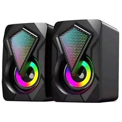 Caixa de Som 2.0 USB CS-C20 com Conexão USB e P2 e Iluminação LED para Computadores Exbom