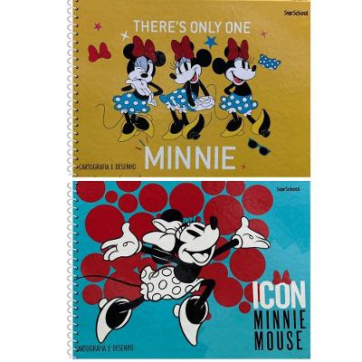 Caderno Espiral Cartografia e Desenho Jandaia Starschool Minnie 80 Folhas sem Pauta Formato