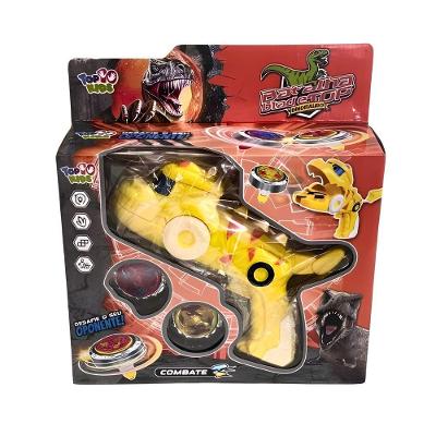Beyblade com Lançadores Beyblade + 2 Lançadores Dinossauro Amarelo Ideal para Coordenação Motora