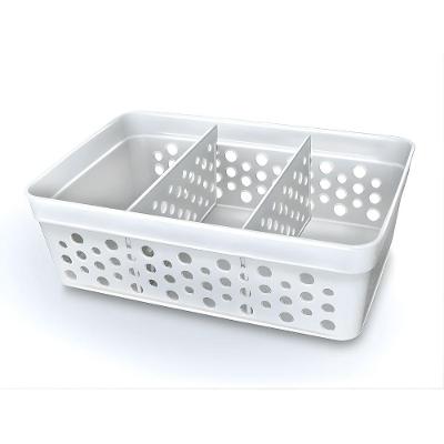 Cesto Organizador Cesto C-2 Div Transparente GG em Plástico com 2 Divisórias Transparente Usual
