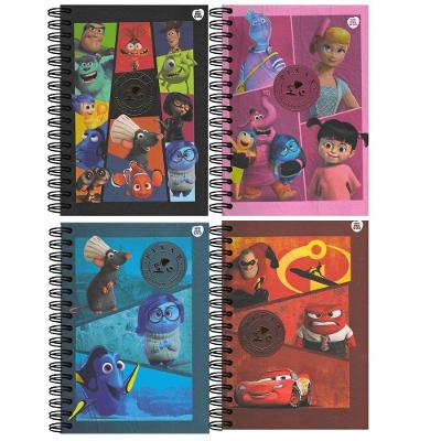 Caderno Espiral Capa Dura São Domingos Pixar Animativa 1x1 com Folhas Pautadas 200x275MM 80 Unidades