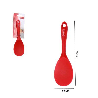 Colher de Cabo Curto de Silicone para Cozinhar com Cabo Inteiriço 22 e 5 cm Vermelho Wellmix