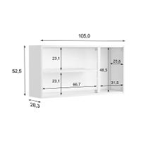 Cozinha Completa Múltipla 2 Peças (Aéreo+Gabinete) Branco/Preto - Bertolini - 2