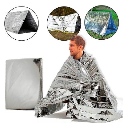 Tenda Térmica de Emergência Barraca Reforçada com Paracord 550 com 4 Ancoragens Prata