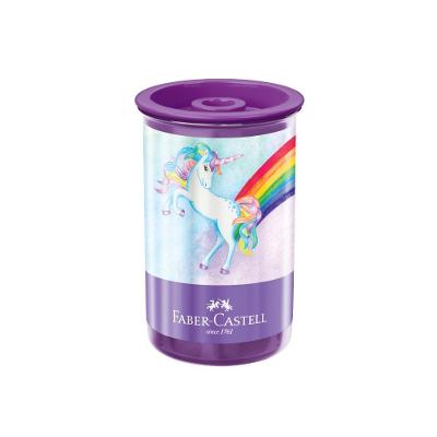 Apontador com Depósito Faber-Castell Unicórnio com Lâmina de Alta Qualidade para Lápis Roxo