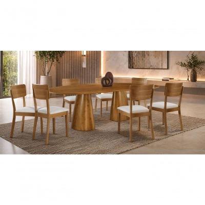 Sala De Jantar Maciça 8 Cadeiras 2,20m - 2torres -imperial