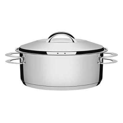 Caçarola Solar Rasa em Aço Inox Inox 7,1L 28CM com Fundo Triplo