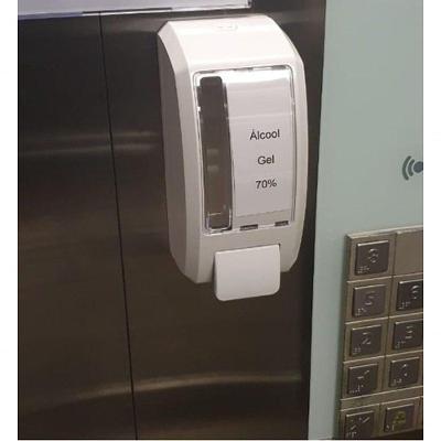 Dispenser para Álcool em Gel JSN Elite Reservatório 1000ML Instalação em Parede Branco Higipack