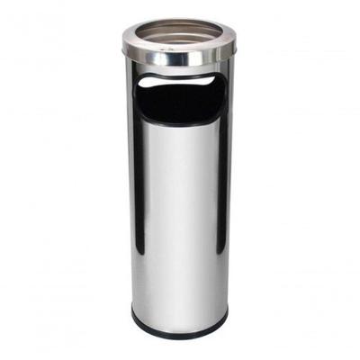 Cinzeiro Lixeira 30 Litros em Aço Inox com Aro Inox Acabamento Inox para Uso Profissional Higipack