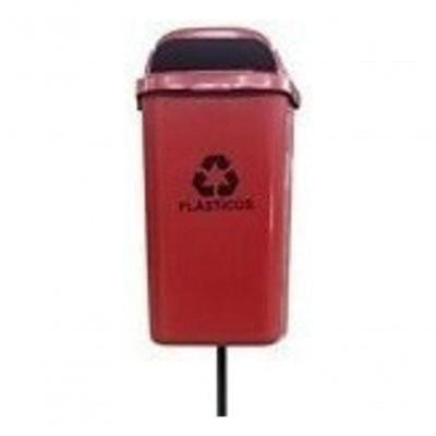 Cesto Individual para Coleta Seletiva 50 Litros com Poste para Descarte Organizado Higipack