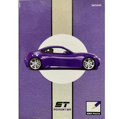 Caderno Brochura Capa Dura Jandaia Cars Starschool 1 Matéria 80 Folhas sem Pauta 200MM X 275MM
