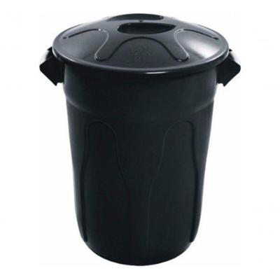 Cesto de Lixo Tipo Balde 60L com Tampa Superior Funcional para Uso Doméstico e Comercial Preto