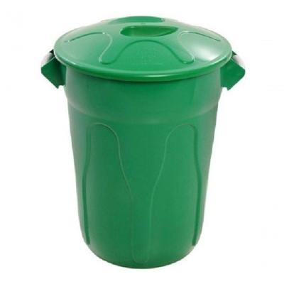 Cesto de Lixo Tipo Balde 100 Litros Polipropileno com Tampa Verde