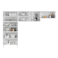 Cozinha Modulada Completa Mirage New 3 Peças (2 Armários + 1 Paneleiro) CPT114 Branco - Telasul - 8