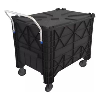 Carrinho Coleta de Lixo Carro 370 l Limpeza Preto para Condomínios Completo Higipack
