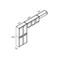 Cozinha Modulada Completa Dona Maria 4 Peças (1 Armário + 1 Balcão + 1 Paneleiro + 1 Complemento) C4P90 Branco - Bertolini - 4