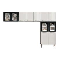 Cozinha Modulada Bertolini Evidence 3 Peças (2 Armários + 1 Paneleiro) Cpt56 Branco/Preto - 1