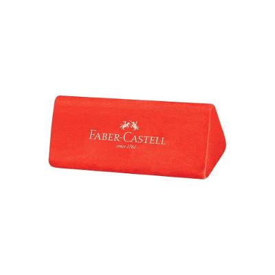 Borracha Faber-Castell Triangular Jumbo Ideal para Mãos Pequenas com Formato Ergonômico Vermelho