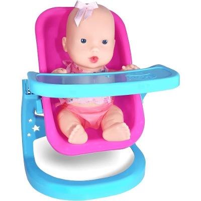 Boneca Meu Beijinho Papinha com Pratinho de Papinha, Talheres e Cadeirinha Sid Nyl