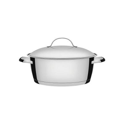 Caçarola Allegra Rasa em Aço Inox Inox 4,2L 24CM para Uso Diário