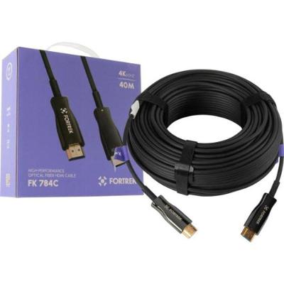 Cabo HDMI FK784C 4K 40M Fibra Óptica com Largura de Banda 18.2GBPS Preto Fortrek