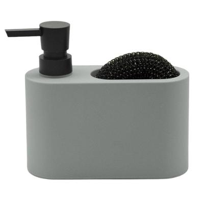 Dispenser para Detergente Acqua Tpc com Organizador de Esponja em Plástico ABS com Válvula Pump