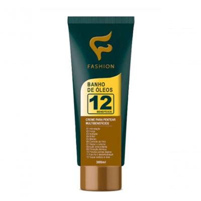 Creme para Pentear Banho de Óleos Fashion Multibenefícios Que Hidrata e Nutre Cabelos Off White