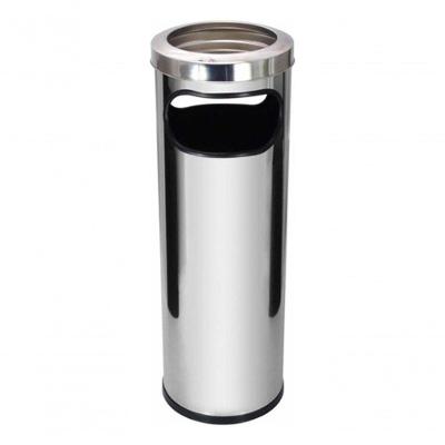 Cinzeiro Lixeira C18a em Aço Inoxidável AISI 430 30L Inox com Furos Laterais e Cinzeiro Superior