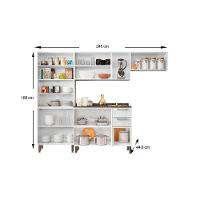 Cozinha Completa Múltipla 4 Peças (2 Armários + 1 Balcão + 1 Paneleiro) C4P82 Branco/Preto - Bertolini - 3