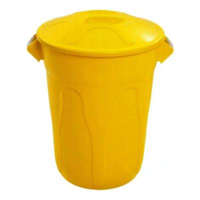 Cesto de Lixo Tipo Balde 60L para Organização de Resíduos Amarelo