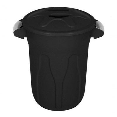 Cesto Plástico para Lixo 40L em Polipropileno Abertura Manual com Alças Ergonômicas Preto