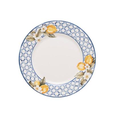 Prato De Sobremesa Copa E Cia Aquarelle Em Cerâmica Lima Azulejos