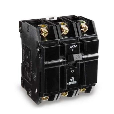 Disjuntor Preto 3 X 70A em Padrão NEMA com Fixação em Trilho DIN 35MM Soprano