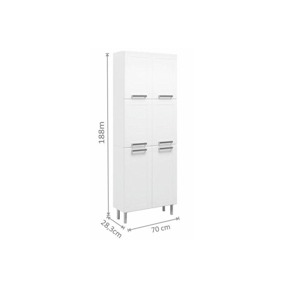 Cozinha Modulada Bertolini Múltipla  4 Peças (2 Armários + 1 Balcão + 1 Paneleiro) C4P74 Branco/Preto - 6