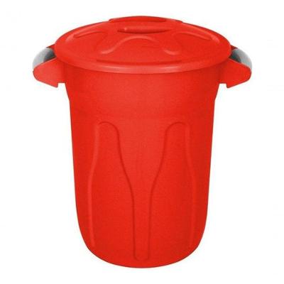 Cesto Plástico para Lixo 40L em Polipropileno Abertura Manual com Alças Ergonômicas Vermelho