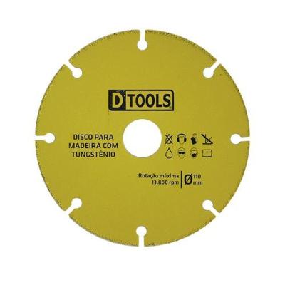 Disco de Serra para Madeira Disco Serra 110MM Tungstênio com Rotação Máxima 13.800 RPM Dtools
